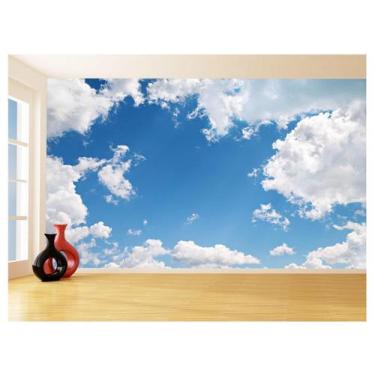 Imagem de Papel De Parede 3D Paisagem Céu Azul Nuvens 3,5M Nsk113 - Você Decora