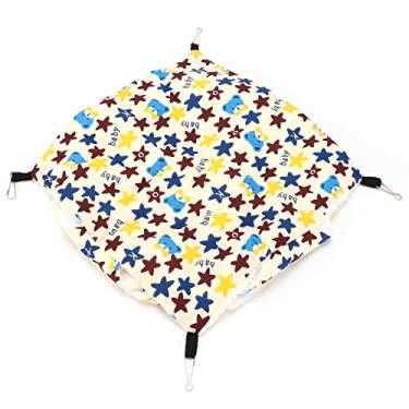 Imagem de VBESTLIFE Rede Aconchegante de 3 Camadas Pendurada Em Esquilo Saco de Dormir para Hamster Pano de Algodão Quente + Pelúcia 30 X 30 Cm (estrelas dos desenhos animados)