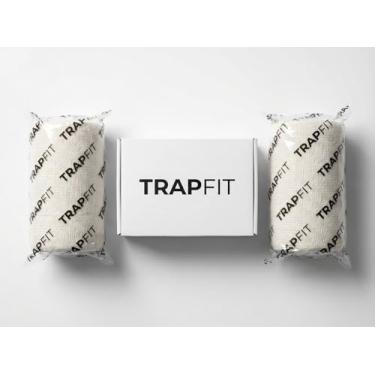 Imagem de 2 UNIDADES Bandagem Elástica Auto Adesiva 10cm x 4,5m - Faixa Atadura Pet Tatuagem Academia (BRANCA)