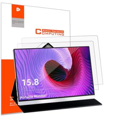 Imagem de YINOVEEN Pacote com 2 protetores de tela de monitor portátil de 40.1 cm, para monitores universais de PC de 16:9 com proporção de 16:9, filtro de tela antifosco, reduz a tensão ocular (13,74 x 7,72