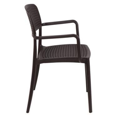 Imagem de Cadeira Tramontina Serena Em Polipropileno Marrom Com Braços