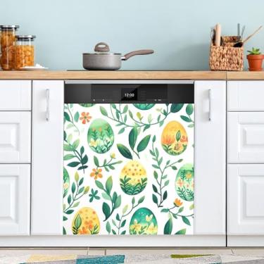 Imagem de ATTX Capa magnética para lava-louças ovos coloridos de Páscoa, 58,4 cm C x 66 cm A, decoração da capa da máquina de lavar louça, decalques de armário doméstico e eletrodomésticos adesivos #95