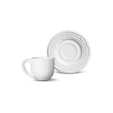 Imagem de Conjunto com 6 Xícaras de Café com Pires Madeleine Branco 72ml