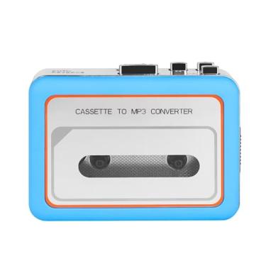 Imagem de EBTOOLS Leitor de Fita Cassete, Canal Duplo Estéreo, Entrada para Fone de Ouvido de 3,5 Mm, Conversor Portátil de Cassete para Mp3, Gravador USB, Som Nítido, Reversão Automática (BLUE)
