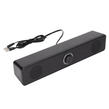 Imagem de SUNGOOYUE Barra de Som Compacta para Computador, Alto-falante de Mesa ABS Preto Com Buzinas Duplas de 2x3 W, Alimentado por USB, Entrada de áudio de 3,5 Mm, Controle de Volume para PC e Laptop