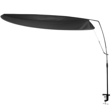 Imagem de Cubículo ajustável para escritório e persiana de mesa – Design oval extragrande de 109 cm para cobertura mais ampla, bloqueia a luz e as distrações, cria um espaço de trabalho privado e confortável