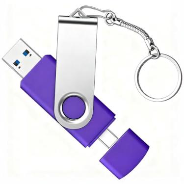 Imagem de AGECASH Pen Drive tipo C de 64 GB, pen drive duplo USB 3.0, unidades flash USB C 2 em 1 OTG com chaveiro, cartão de memória tipo C de 64 GB para smartphone Android, iPhone 16/15, tablet, PC, iPad