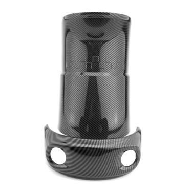 Imagem de JUIVEEL Caixa de apoio de braço do banco traseiro do carro de fibra de carbono capa de acabamento de plugue de carregamento USB adesivo protetor de capa de porta USB compatível com acessórios Hyundai