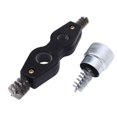 Imagem de Garosa Escova de Limpeza de Bateria de Carro Com Limpador de Tubo de Cobre, Construção Em Aço e ABS para Manutenção de Terminal de Bateria Marítima Automotiva, Ferramenta 4 Em 1 Com Alça Ergonômica