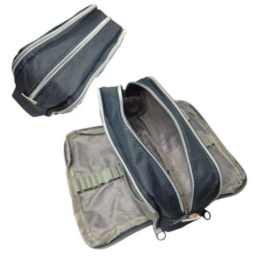 Imagem de Estojo Material Escolar Duplo Grande Volta às Aulas Canetas Lápi Organizador Ensino Médio Faculdade