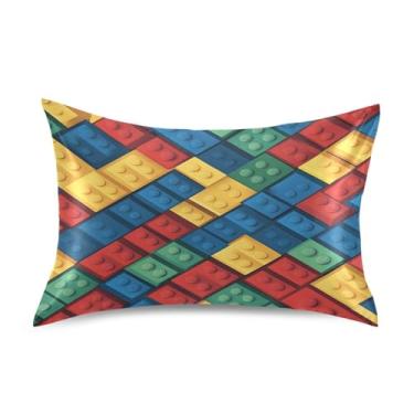 Imagem de Wassud Fronha de cetim xadrez colorida para cabelo e pele fronhas de seda lisa tamanho padrão capas de travesseiro respiráveis com fecho de envelope