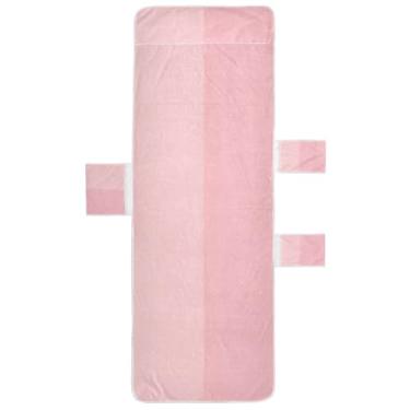 Imagem de STAYTOP Capa de toalha de espreguiçadeira de dois tons, capa macia para espreguiçadeira, capas de cadeira de praia com bolsos para jardim, pátio, pátio, banhos de sol, gramado, 215 x 76 cm