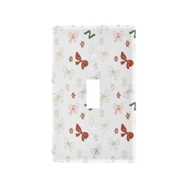 Imagem de Wassud Placa de cobertura para interruptor de luz Simple Bows, capas de tomada decorativas, placa de parede para tomadas elétricas, interruptor único, tamanho padrão
