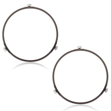 Imagem de 2 peças de anel giratório de microondas 17,78 cm peças de microondas de substituição anel giratório acessórios para 24,5-27 cm placas de vidro microondas suporte bandeja de prato de vidro