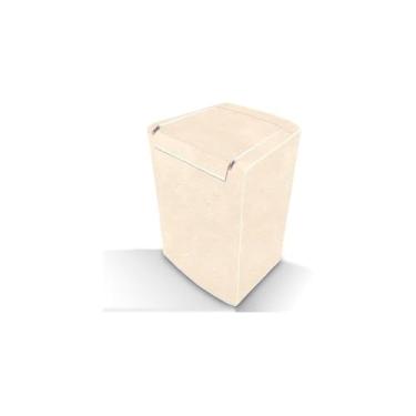 Imagem de Capa para Máquina de Lavar, PVC com Forro Poliéster, Bege, Tamanho P, 68x89cm, Proteção contra Poeira e Chuva
