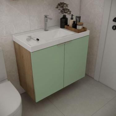 Imagem de Gabinete De Banheiro Com Cuba Vittare 79,6cm Estilare GAB5002 Carvalho