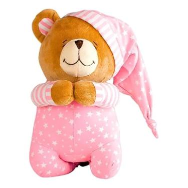 Imagem de Urso de pelúcia infantil que reza o pai nosso com som Rosa