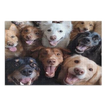 Imagem de Happy Dogs Puzzles for Adults, 1000 Piece Puzzle for Adults, Interlock Suitablely, Home Decor for Men Women