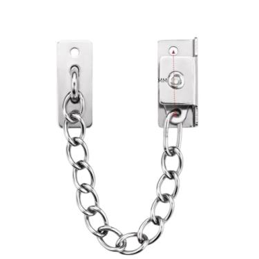 Imagem de Corrente de aço inoxidável, corrente de trinco de porta, corrente de porta, kit de corrente de fácil instalação, ferragens domésticas para armários, cercas, alojamento de viagem, portas residenciais