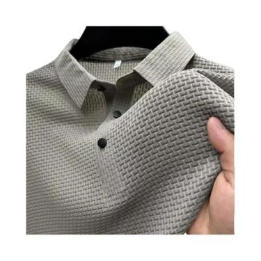 Imagem de Camisa Polo Masculina De Seda Gelada De Manga Curta, Respirável, Sensa