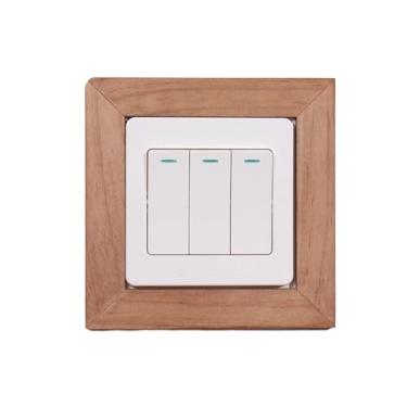 Imagem de Capas de tomada de madeira pintáveis placas de parede grandes para interruptor de luz decorativas rústicas para renovação de casa de fazenda placas de interruptor e capas de tomada para interiores