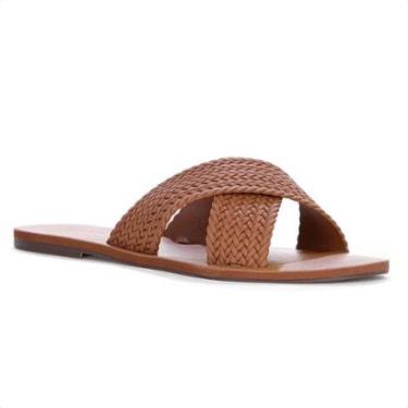 Imagem de Rasteira Anacapri Tiras Cruzadas Trançada Color Vibes Marrom - Feminino-Feminino