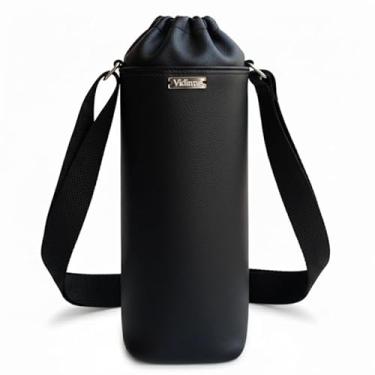 Imagem de Bolsa Térmica (PRETO) RAMIERE para Garrafa de 1 LITRO em Couro Sintético - Coleção Cores VERÃO 2026