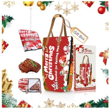 Imagem de Cobertor de churrasco de 63,5 cm para descanso de carne - saco de descanso de carne de pano Oxford lavável - cobertor de descanso de peito isolado para peru, ombro de porco e carne bovina - presentes