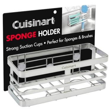 Imagem de Suporte de esponja Cuisinart para pia de cozinha — Suporte de pia de metal com ventosas triplas, organizador de pia de cozinha, organização e armazenamento de esponjas, escovas, sabão e acessórios de