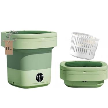 Imagem de Janclf Máquina De Lavar Portátil, Mini Lavadora, Máquina De Lavar Dobrável De Grande Capacidade E Atualizada De 11L. Limpeza Profunda De Roupas Íntimas, Roupas De Bebê E Outras Roupas Pequenas. Adeq