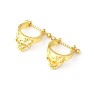 Imagem de Niaspi Anéis de mamilo vintage de aço inoxidável de caveira para mulheres e homens, mamilos de cabeça de esqueleto, piercing de mamilo, brinco de cartilagem para joias góticas holloween, 18G, Aço