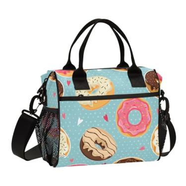 Imagem de GAIGEO Cute Donuts Lancheira isolada para adultos, lancheira com alças, lancheira isolada para meninas, M
