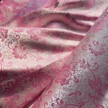 Imagem de JUANJUAN Tecido brocado por jarda, 75 centímetros para bricolage, artesanato, brilho luxuoso, vestido de casamento drapeado leve e nítido, fantasias, moda, SE (tamanho: 1 m/39,3 polegadas, cor: 15