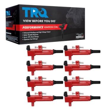 Imagem de TRQ Conjunto de bobinas de ignição compatível com Chrysler Aspen 2008-2009 Dodge Dakota Durango Ram 1500 Jeep Commander Grand Cherokee 2011-2013 Ram 1500 2011