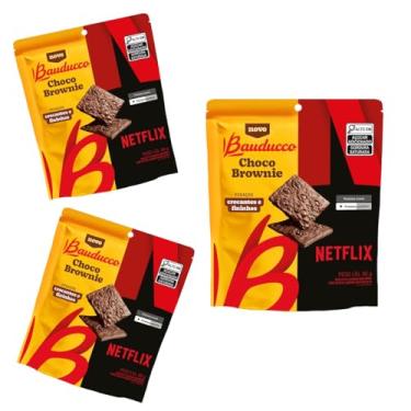 Imagem de Kit 3 Pacotes Biscoito Bauducco Netflix Choco Brownie 80g