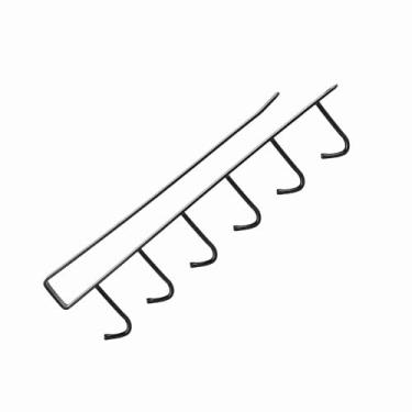 Imagem de GLOGLOW Rack de Armazenamento Rack de Armazenamento Multifuncional para Cozinha, Ganchos de Suspensão de Ferro, Branco e Preto, 10,24 X 2,56 X 0,87 Polegadas, Organizador que Economiza Espaço para