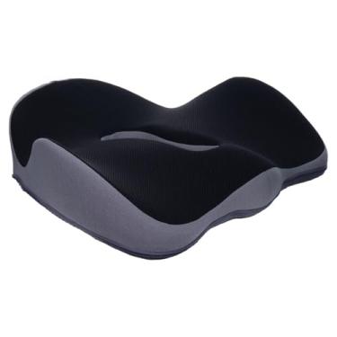 Imagem de Almofada de Assento Ortopédica em Espuma de Memória - Design Ergonômico Curva W para Alívio de Dores na Lombar - Suporte para Cadeira de Escritório, Carro e Home Office - Capa Respirável, Preto