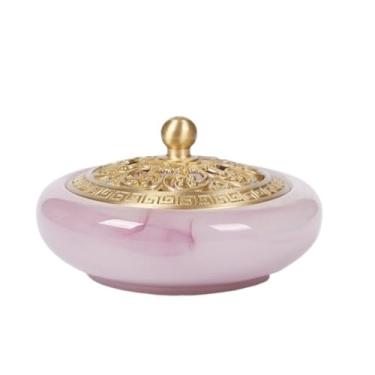 Imagem de porta-vara de incenso Queimador de incenso jade doméstico, suporte interno para aromaterapia/ioga/meditação/decoração sala estar e escritório(Pink)