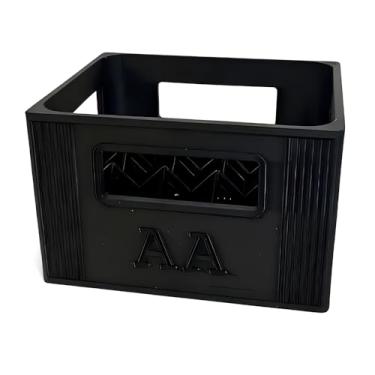 Imagem de 1 caixa de armazenamento de bateria AA impressa em 3D - grande capacidade, 30/20 compartimentos, organizador de plástico durável (preto)