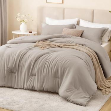 Imagem de Love's cabin Burlwood Conjunto de edredom solteiro/solteiro GG, 2 peças pré-lavadas com 1 edredom (166 cm × 90") e 1 fronha (51 cm x 66 cm), leve e respirável para todas as estações