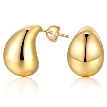 Imagem de LOMISS BRINCO FEMININOS FOLHEADO A OURO 18K GOTA (DOURADO, PEQUENO)