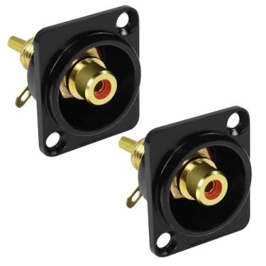 Imagem de MTQY 2 peças adaptador de soquete de solda RCA banhado a ouro terminal de soldagem fêmea conector AV adequado para S/PDIF televisão áudio vídeo toca-discos amplificador de alto-falante