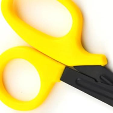 Imagem de Solinder Tesoura de Botão, Tesoura de Bandagem Aço Inoxidável, Multiuso Portátil Com Lâmina Afiada Serrilhada, para Cortar Gaze, Ataduras, Lona, ​​lã, Fácil Limpar, Fácil (Amarela)