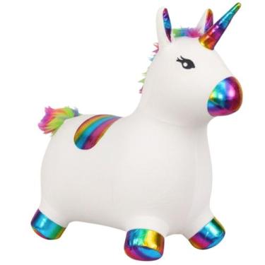 Imagem de Cavalinho Upa Upa Unicornio Pocoto Brinquedo Pula Pula Branco - Castel