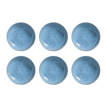 Imagem de Conjunto Com 6 Pratos Fundos Porto Brasil Linhas Breeze Azul