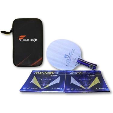 Imagem de Raquete de Tênis de Mesa Montada, Madeira Loki K3 Clássica com Carbono, Borracha RXTON5 2.1mm, com Capinha Protetora FUMIHIRO, para Jogadores Ofensivos
