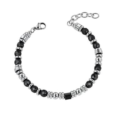 Imagem de Hengbofeng Pulseiras de bola de aço poligonal, pulseira masculina, pulseira multiacessórios, adequada para casamentos, noivados, aniversários e festas