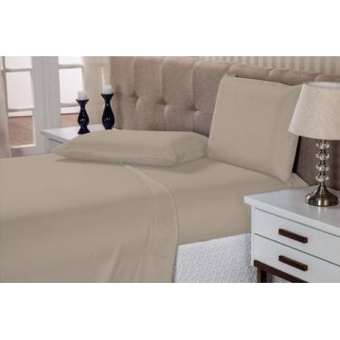 Imagem de Jogo 4 peças lençol macio cama casal 150 fios pousada pensão sítio chá