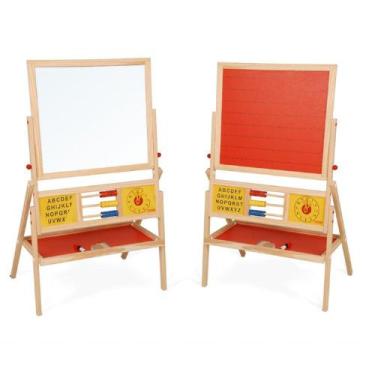 Imagem de Lousa quadro educativo dupla face para giz e canetão lindo - CARIMBRÁS