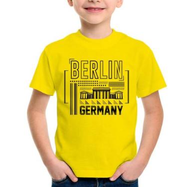 Imagem de Camiseta Infantil Berlim Alemanha - Foca na Moda, Amarelo, 6